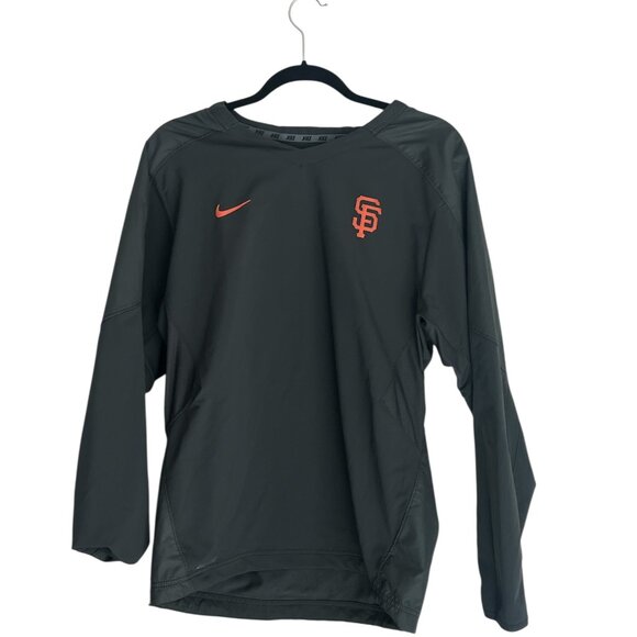 Nike Men's San Francisco Giants Authentic Dri-Fit Long Sleeve Gray Black Medium - Picture 1 of 2